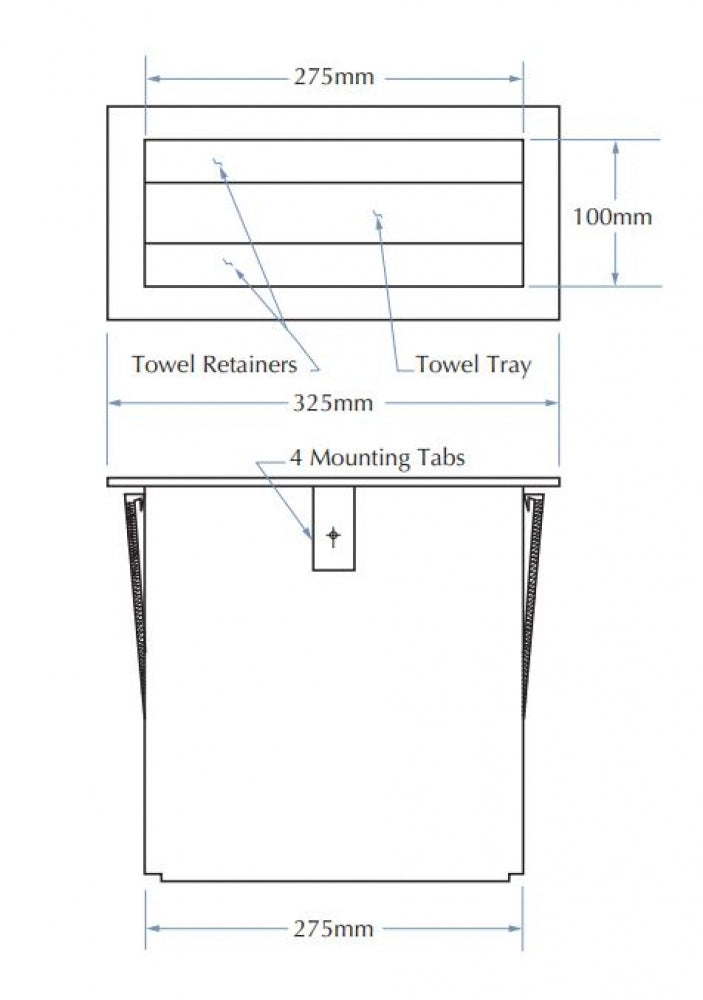 Bradley 1201A Recessed Towel Dispenser Counter Top