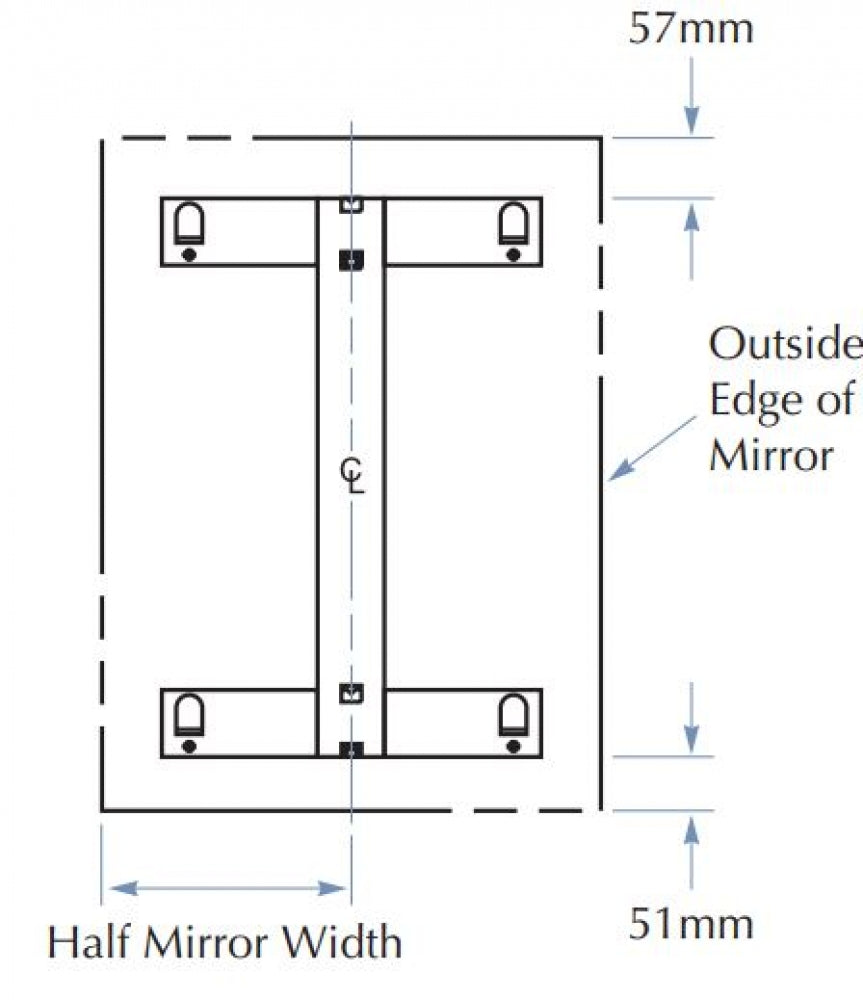 Bradley 7405 Glass Tilt Mirror with Shelf