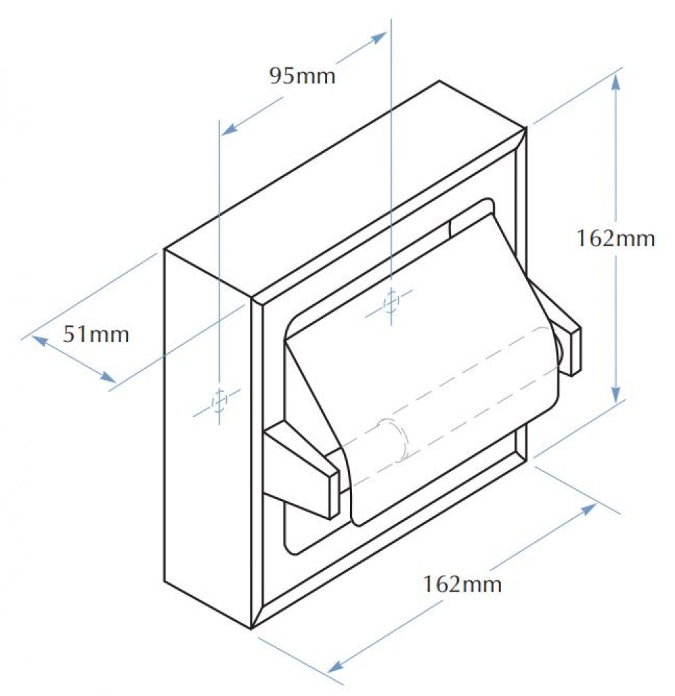 Bradley 5106 Single Toilet Roll Holder with Hood