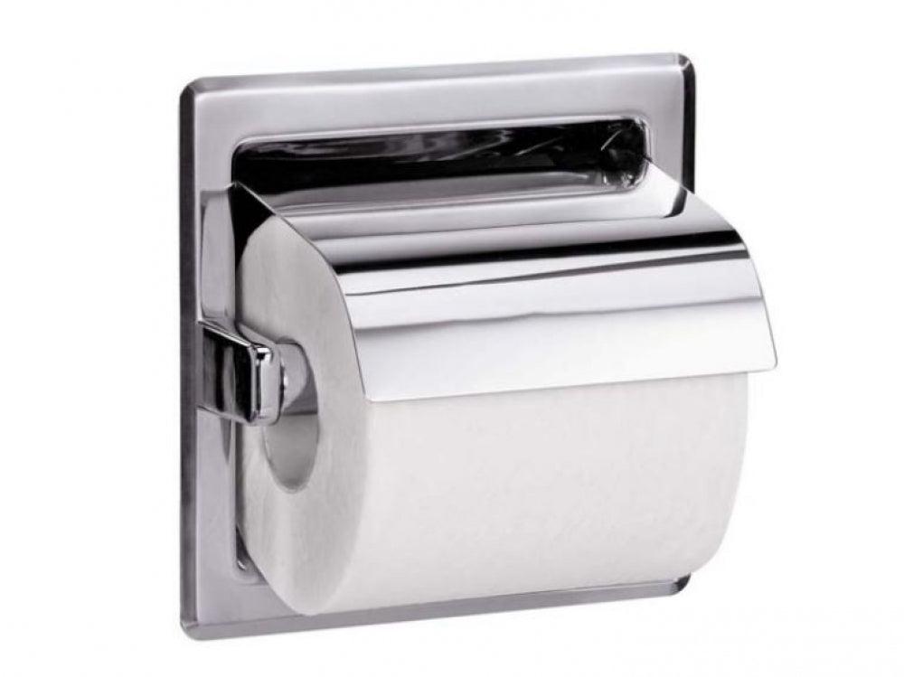 Bradley 5103 Single Toilet Roll Holder Recessed with Hood