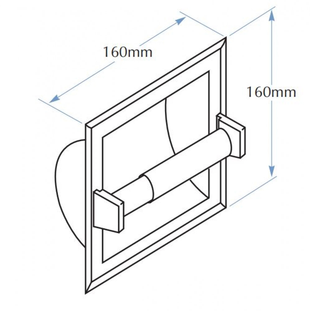 Bradley 5103 Single Toilet Roll Holder Recessed with Hood