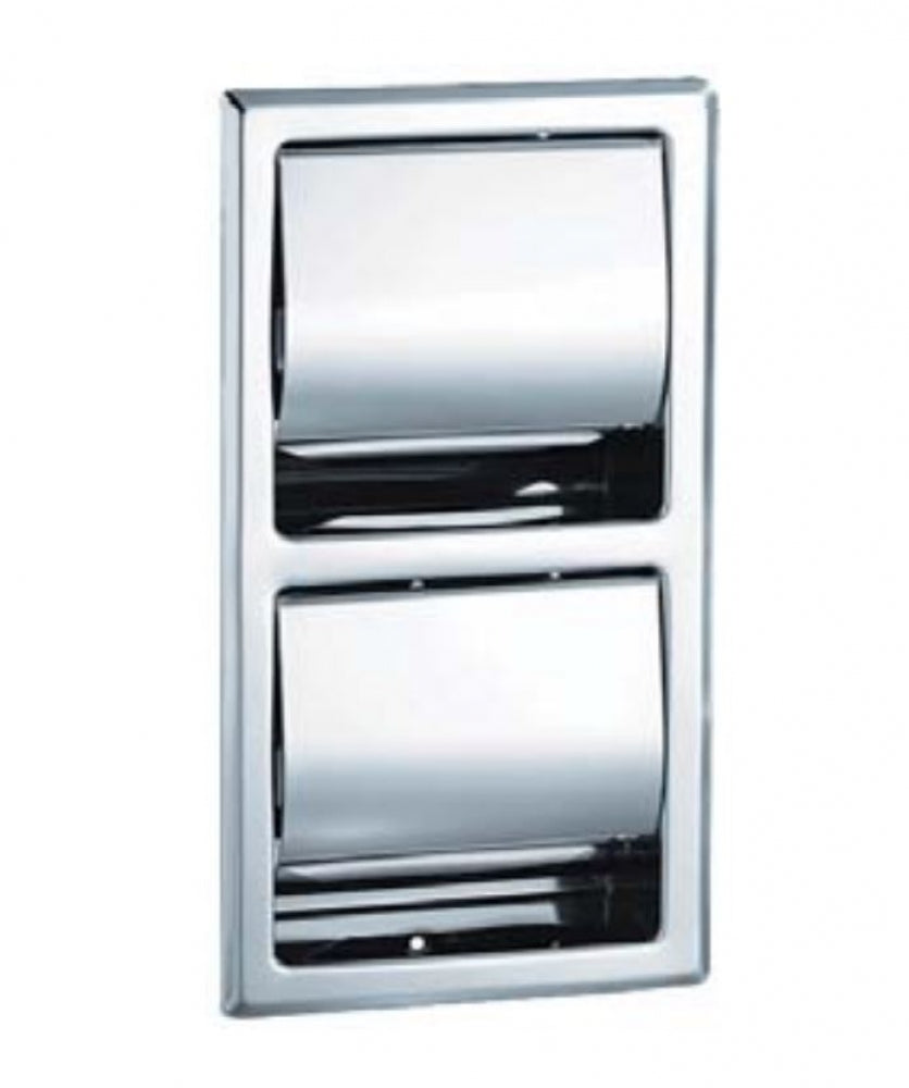Bradley 5127 Double Toilet Roll Holder Recessed Hooded