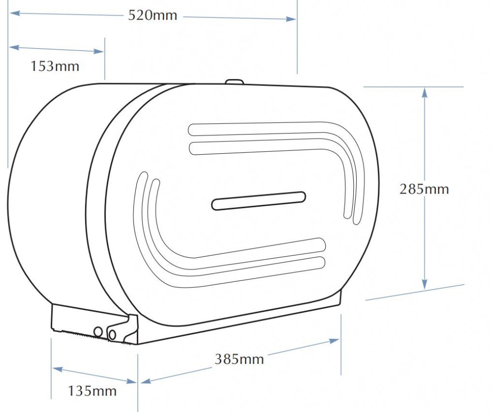 Bradley 5425 Double Jumbo Toilet Roll Dispenser