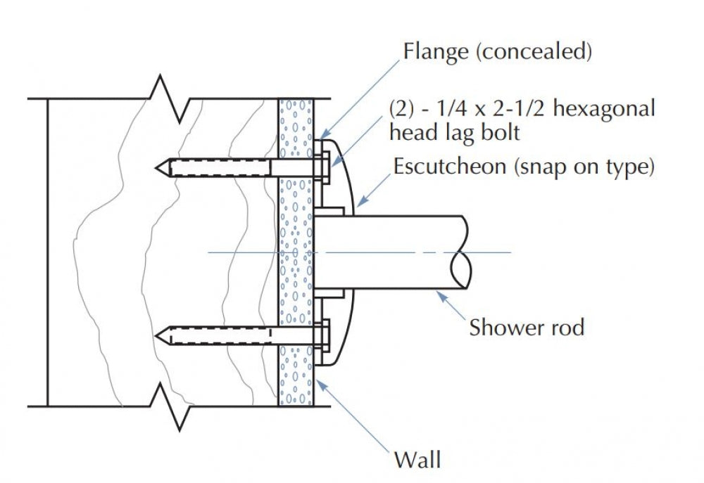 Bradley 9538 Straight Shower Curtain Rail Concealed Fix