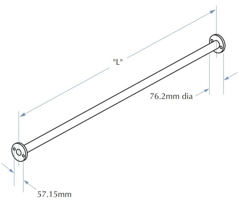 Bradley 953 Straight Shower Curtain Rail Exposed Fix