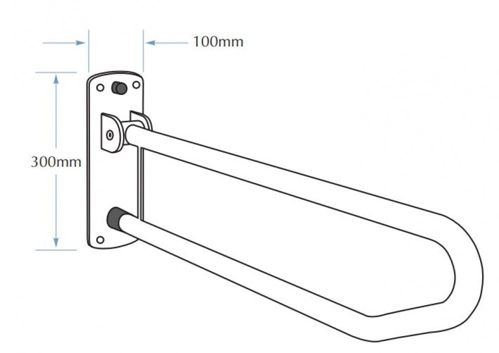 Bradley 832-102 Drop Down Grab Rail with Locking Pin