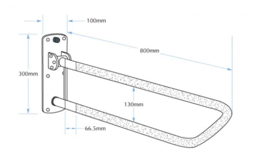 Bradley 832-102 Peened Drop Down Rail with Locking Pin