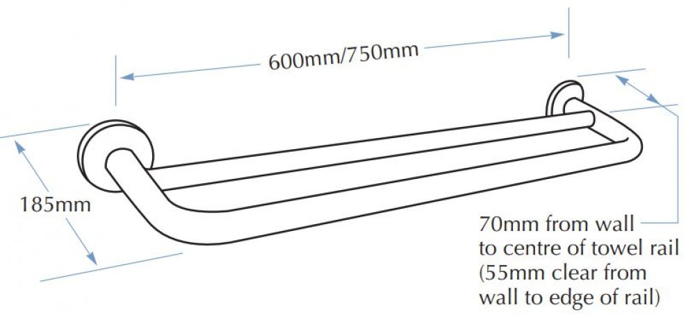 Bradley 832-012-MB Grab Rail and Towel Rail