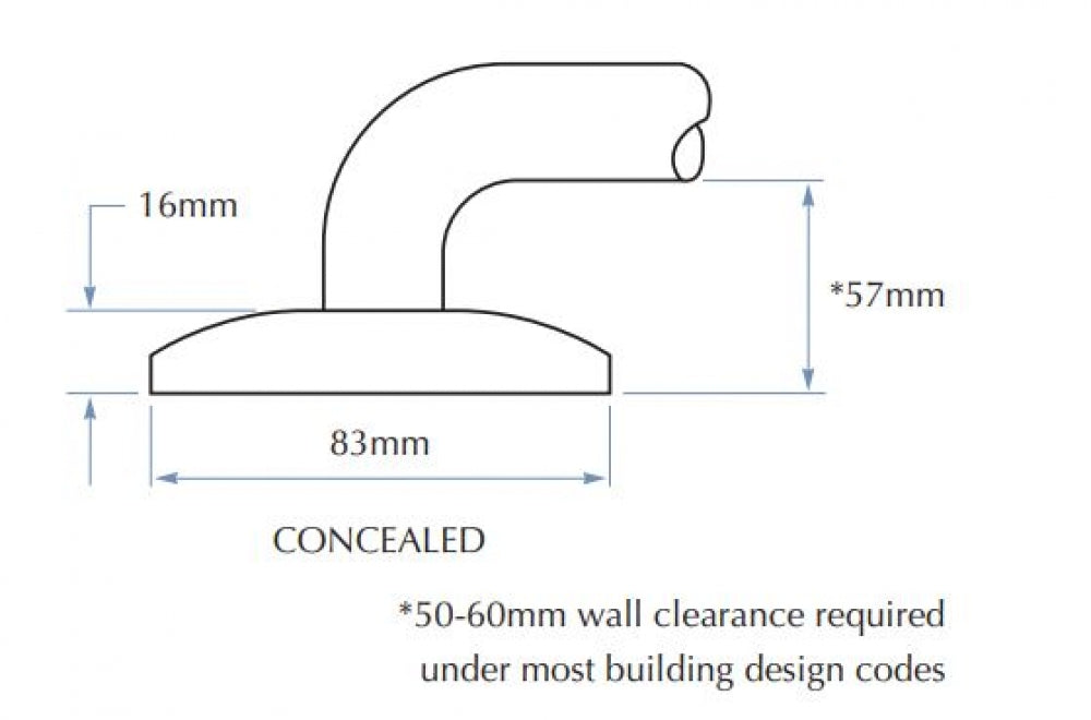 Bradley 832 Corner Toilet Grab Rail 45 Degree Left Hand
