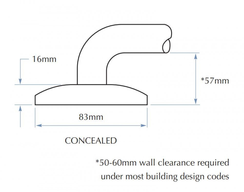Bradley 832 Toilet Grab Rail 90 Degree Left Hand