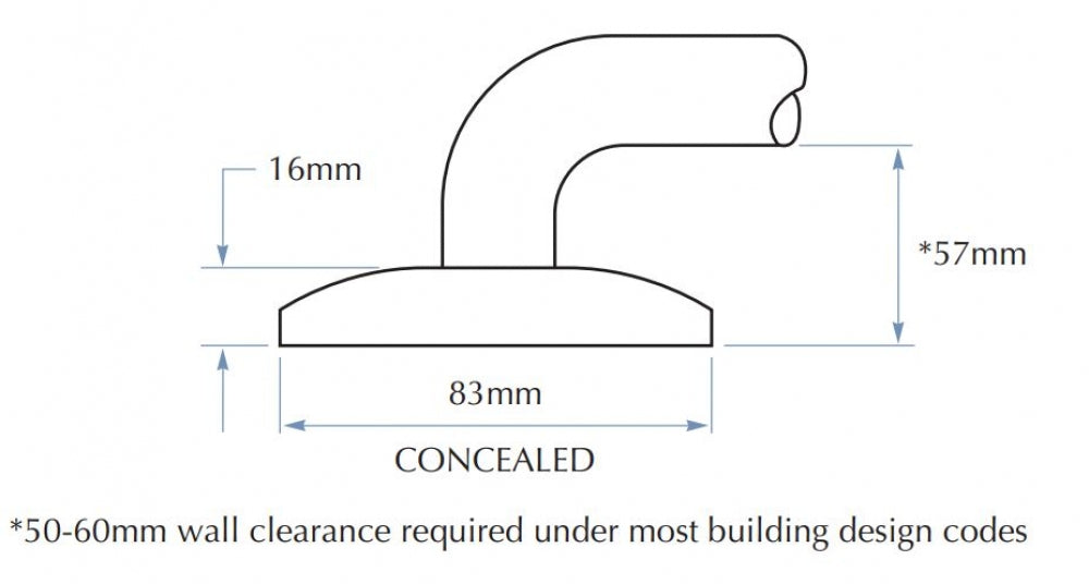 Bradley 832 Ambulant Toilet Grab Rail Right Hand