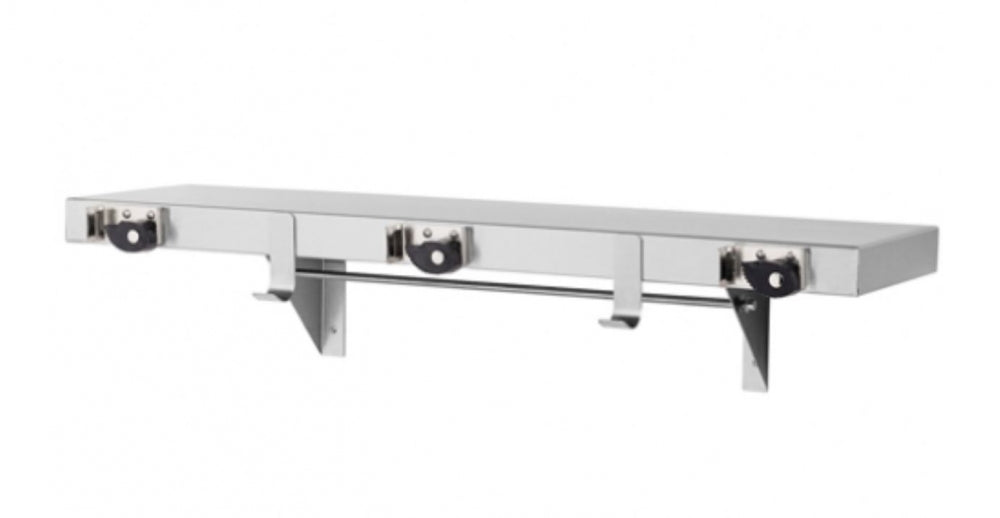 Bradley 998 Utility Shelf with Hooks and Mop Broom Holders