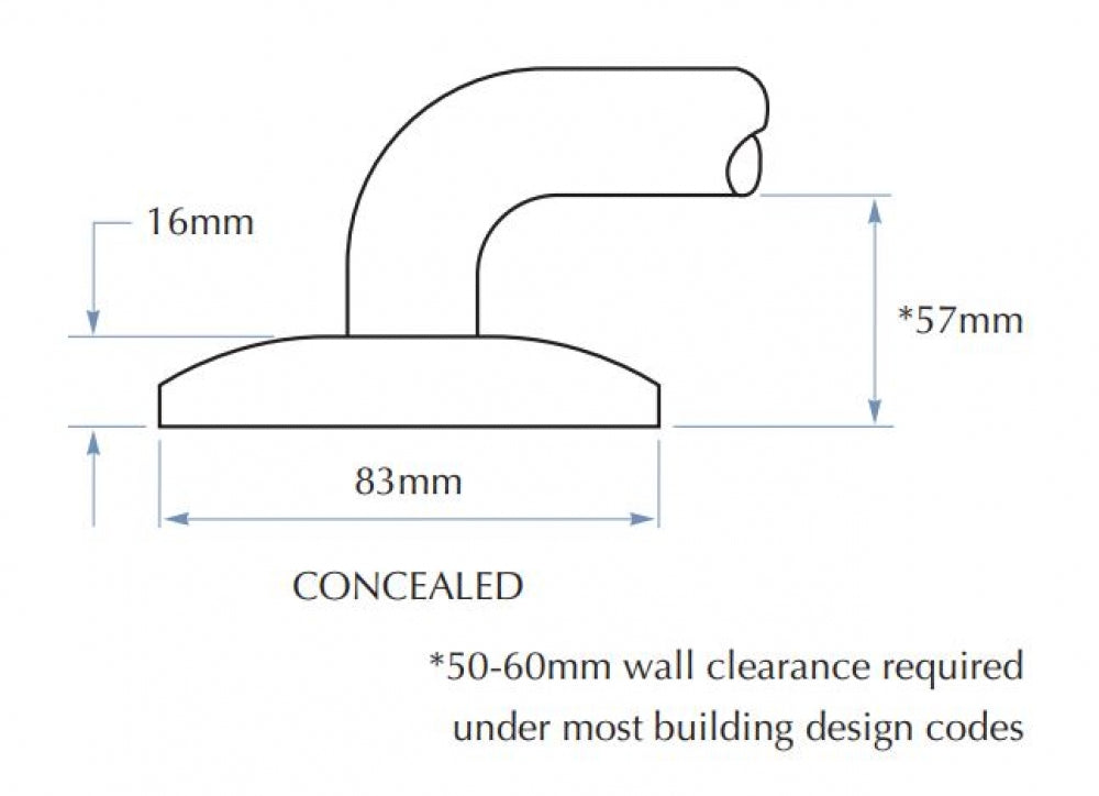 Bradley 832B-4 Shower Grab Rail Left Hand