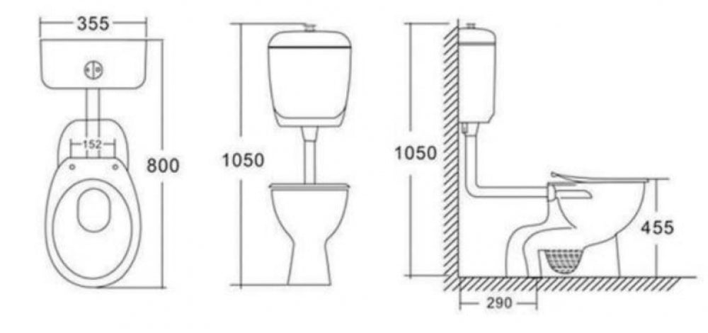 Bradley Aquala Toilet Suite and Backrest Combo