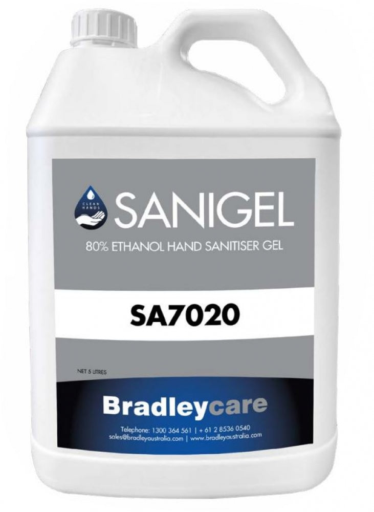 Bradley Bradleycare SA7020 Sanigel Hand Sanitiser Gel 80 Percent