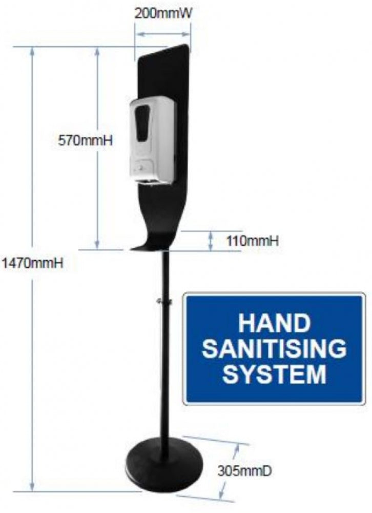 Bradley CleanHands 68601 Gel Sanitiser Dispenser with Round Stand