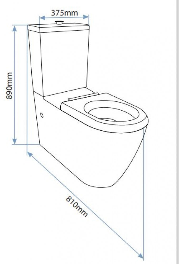 Bradley Aquala Care Disabled Toilet Suite Wall Faced Rimless