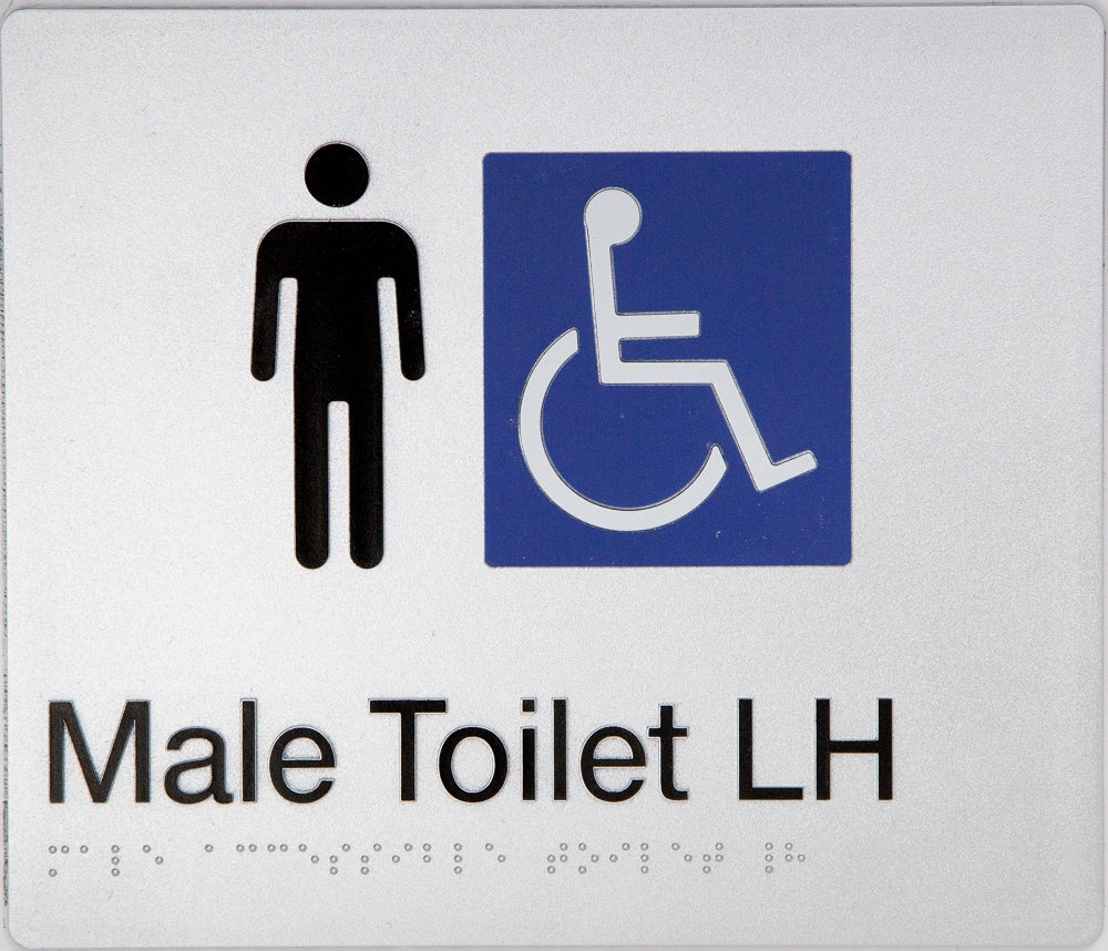 BEST BUY MDTLH Male Accessible Toilet Left Hand Sign Braille