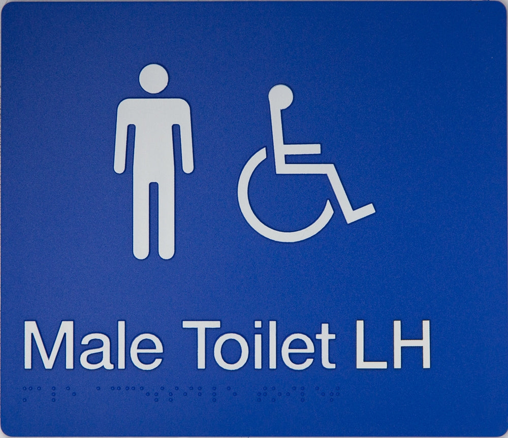 BEST BUY MDTLH Male Accessible Toilet Left Hand Sign Braille