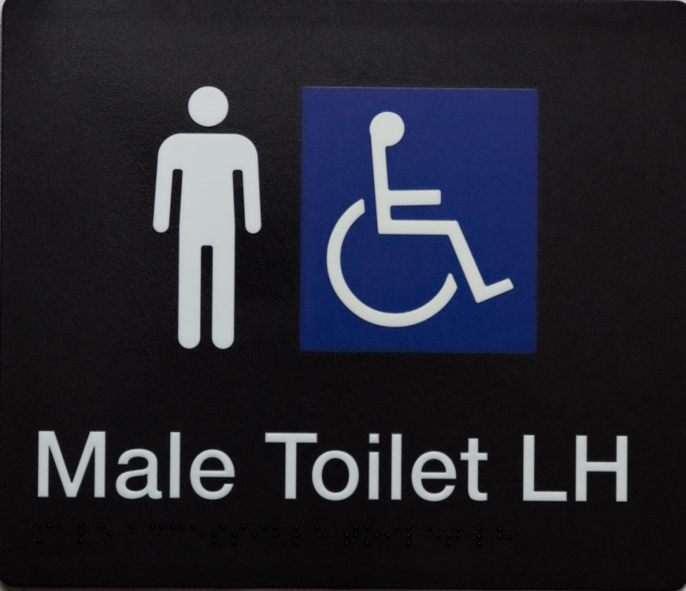 BEST BUY MDTLH Male Accessible Toilet Left Hand Sign Braille