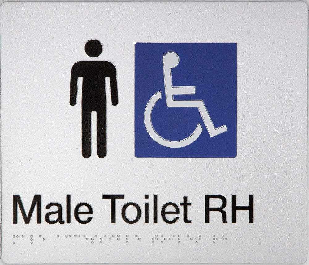 BEST BUY MDTRH Male Accessible Toilet Sign Right Hand Braille