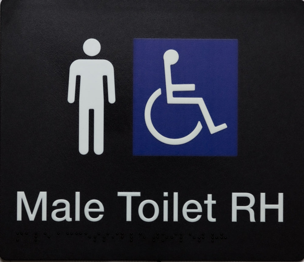 BEST BUY MDTRH Male Accessible Toilet Right Hand Sign Braille