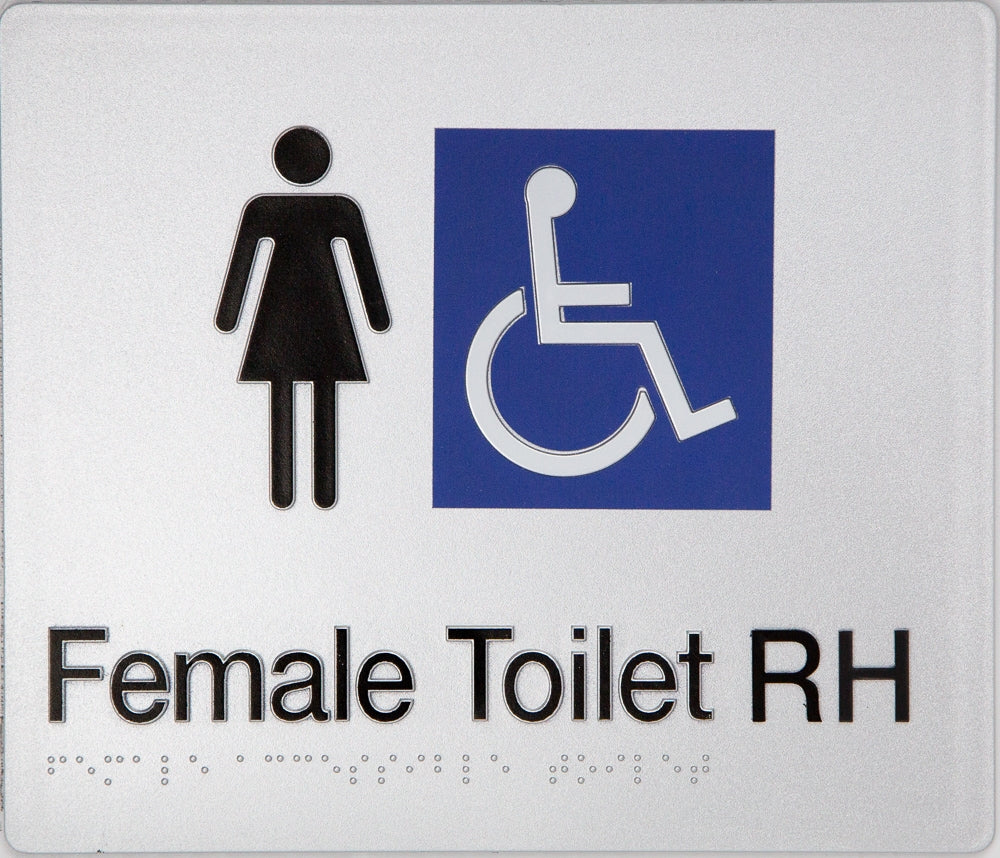 BEST BUY FDTRH Female Accessible Toilet Right Hand Sign Braille