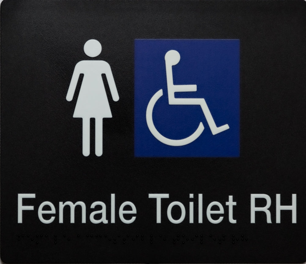 BEST BUY FDTRH Female Accessible Toilet Right Hand Sign Braille