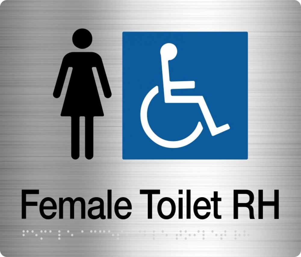BEST BUY FDTRH Female Accessible Toilet Right Hand Sign Braille