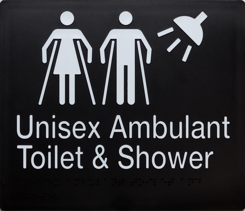 BEST BUY MFATS Unisex Ambulant Toilet and Shower Sign Braille