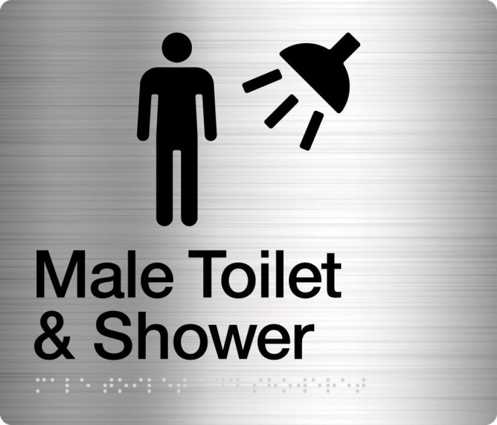 BEST BUY MTS Male Toilet and Shower Sign Braille