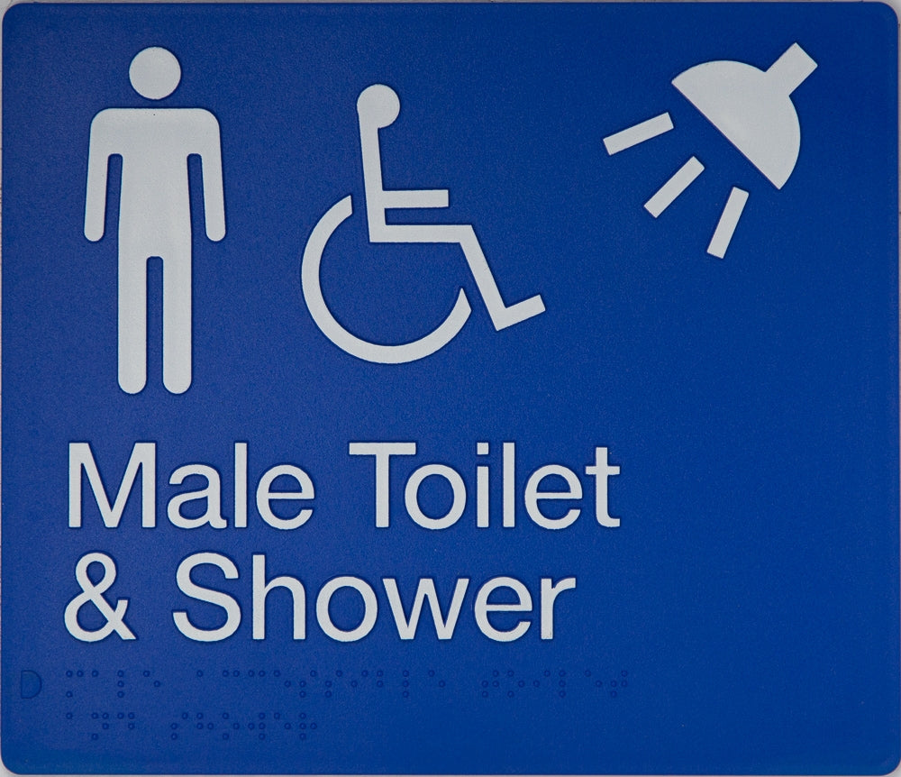 BEST BUY MDTS Accessible Male Toilet and Shower Sign Braille