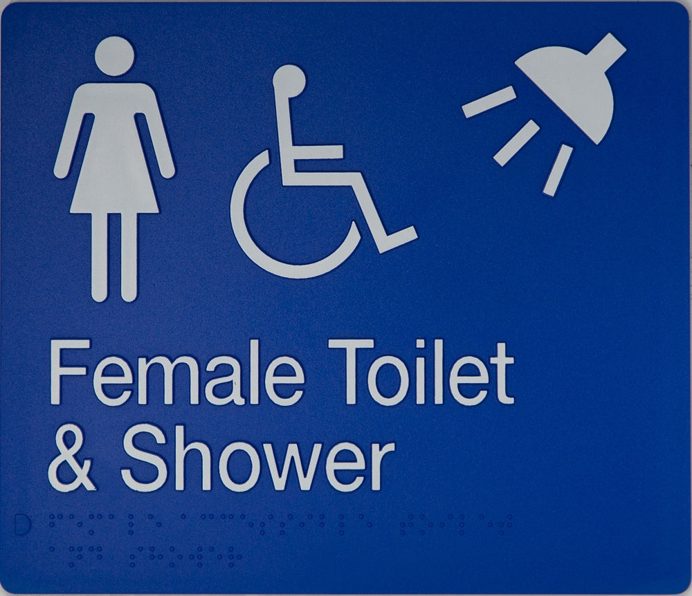 BEST BUY FDTS Accessible Female Toilet and Shower Sign Braille