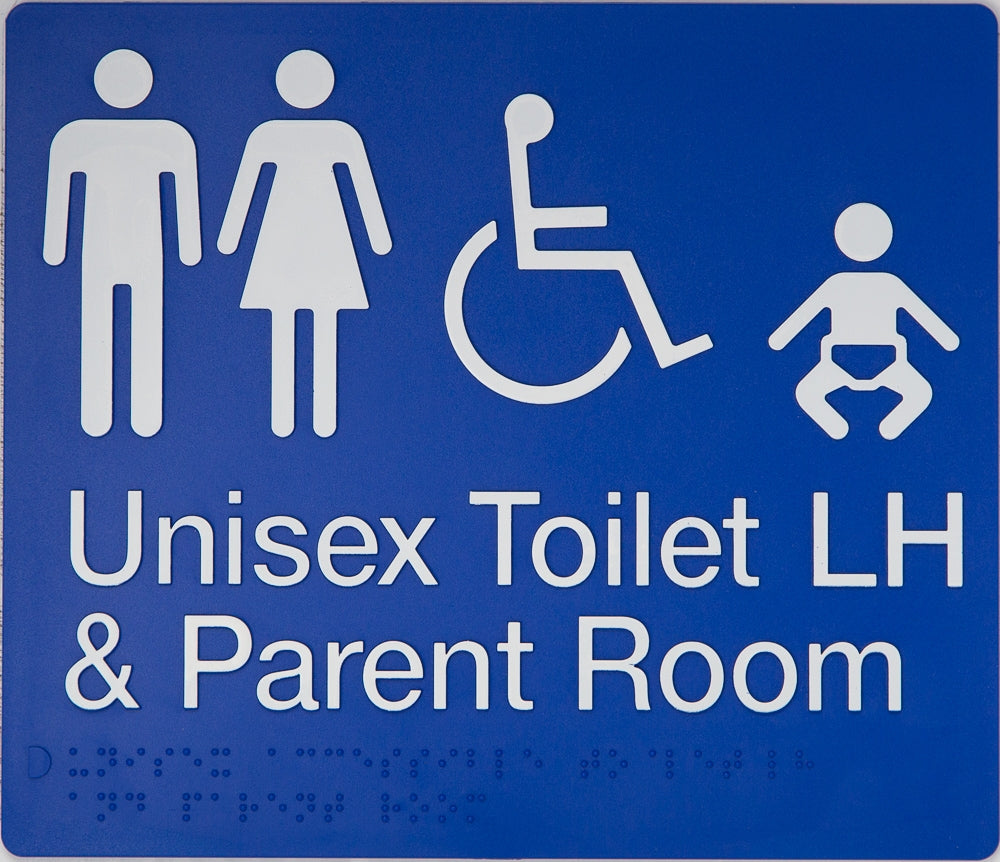 BEST BUY MFDTPLH Unisex Accessible Toilet LH and Parent Room Sign Braille