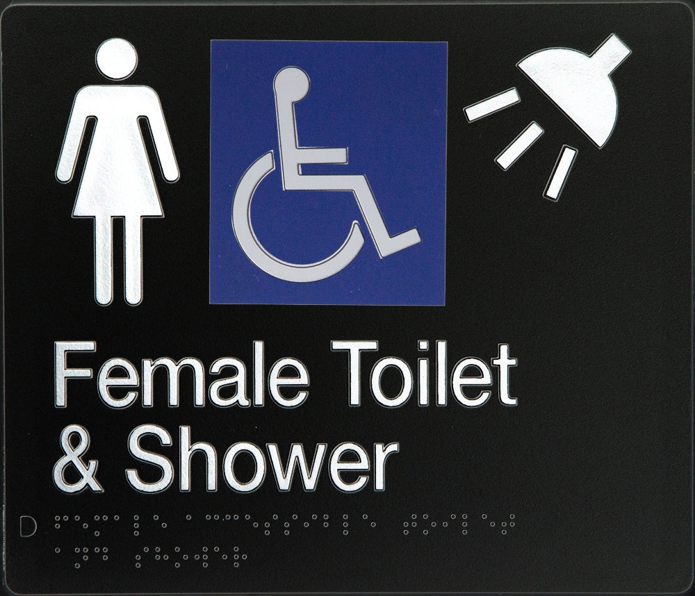 BEST BUY FDTS Accessible Female Toilet and Shower Sign Braille