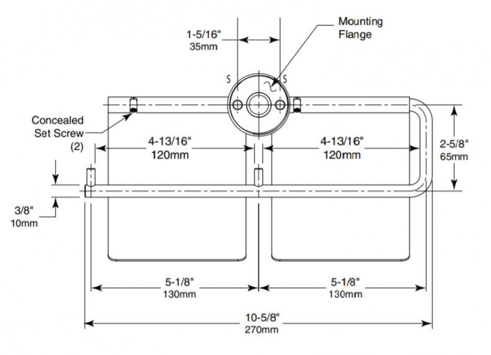 BOBRICK Cubicle B548 Double Toilet Roll Holder with Hood