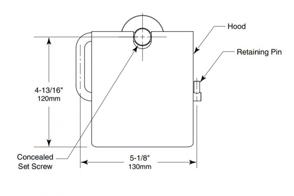 BOBRICK Cubicle B546 Single Toilet Roll Holder with Hood