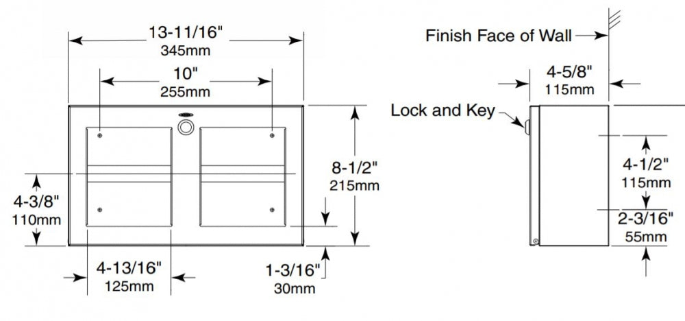 BOBRICK Trimline B3588 Double Toilet Roll Holder