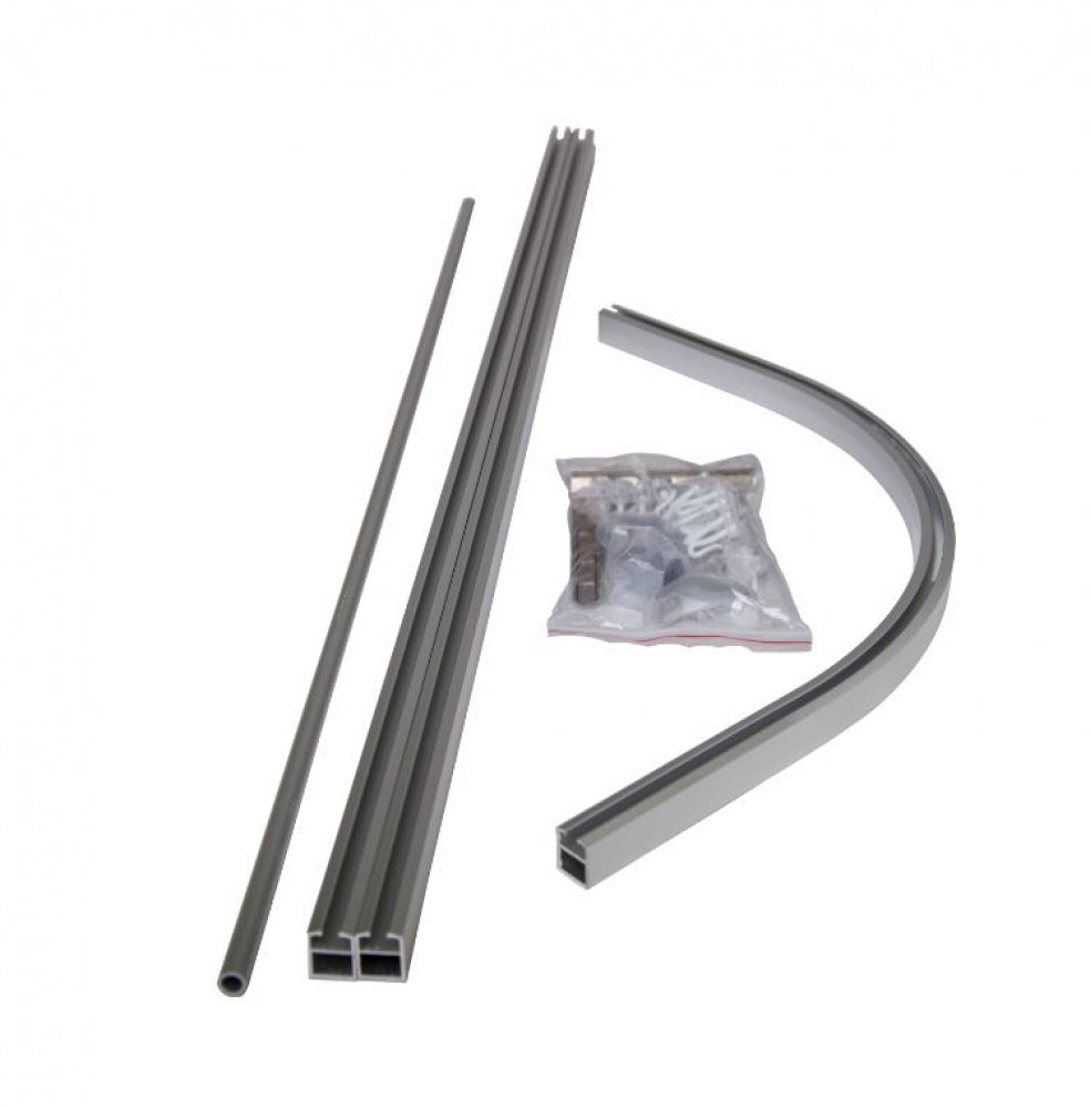 Metlam Micro Modular Shower Curtain Track L Shaped (4 pieces)
