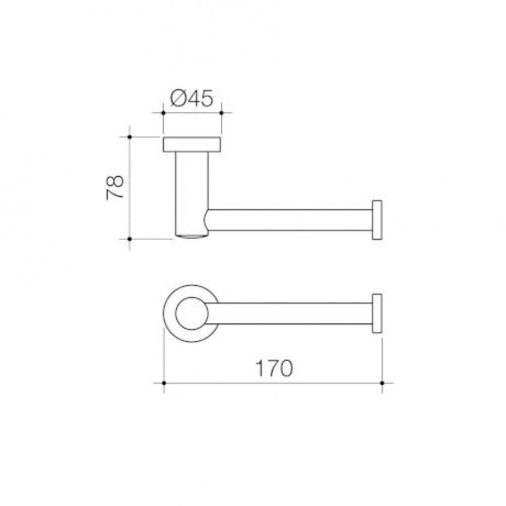 Caroma Cosmo 303128C Metal Toilet Roll Holder Single