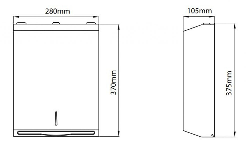 RBA RBA7742-777-003 Matte Black Paper Towel Dispenser