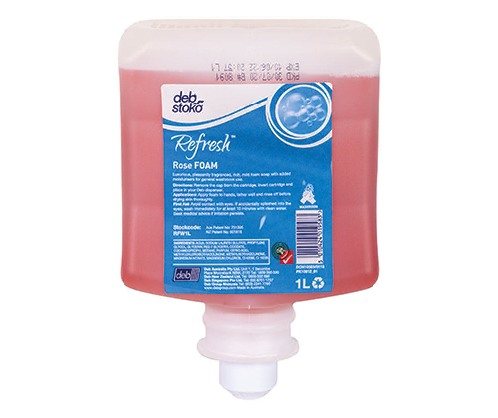 Deb Refresh Lightly Fragranced Gentle Rose Foam Hand Wash