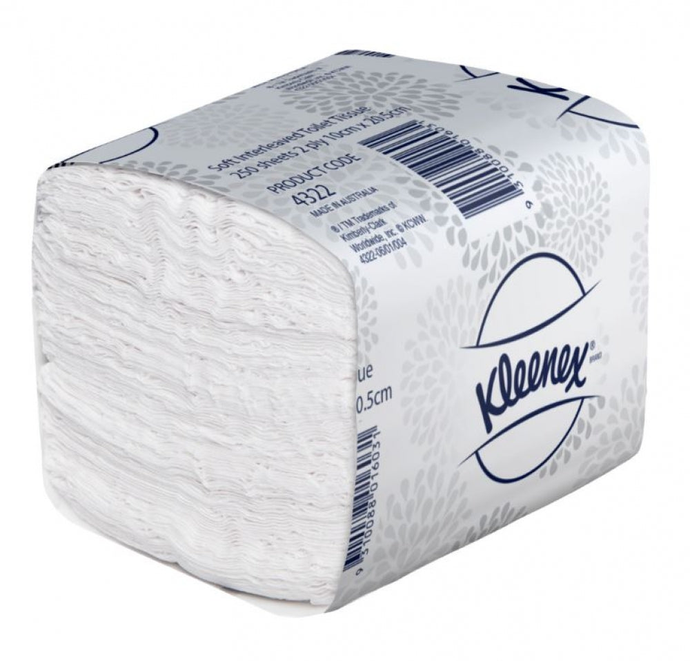 Kleenex 4322 Executive Soft Interleaved Toilet Tissue Paper 2 Ply Bulk Buy