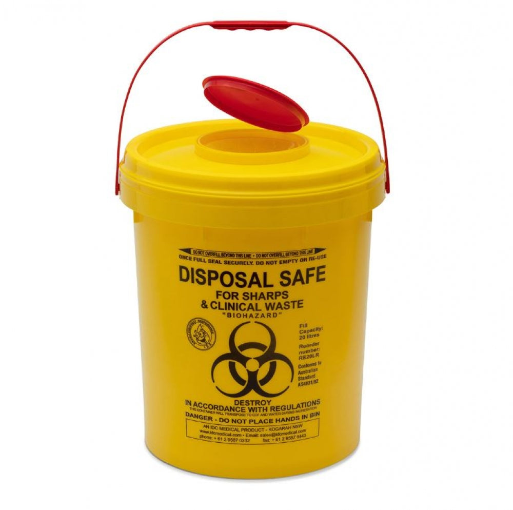 IDC Medical RE20LR Sharps Disposal Container Round 23L