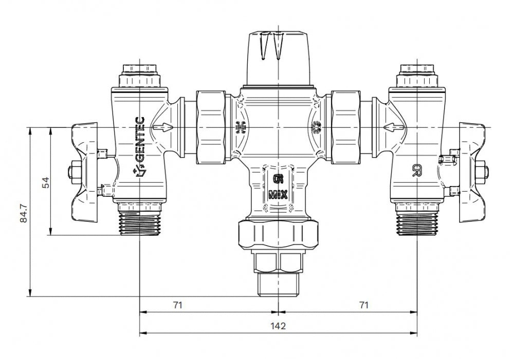 Gentec Flomix MV6015 Thermostatic Mixing Valve
