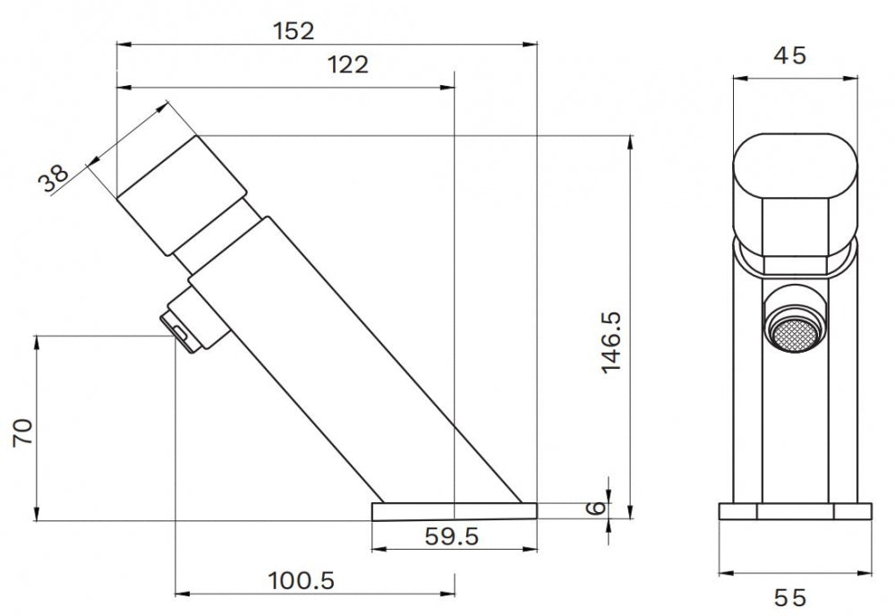 Gentec Flostop TFT7500 Timed Flow Pillar Tap Tubular