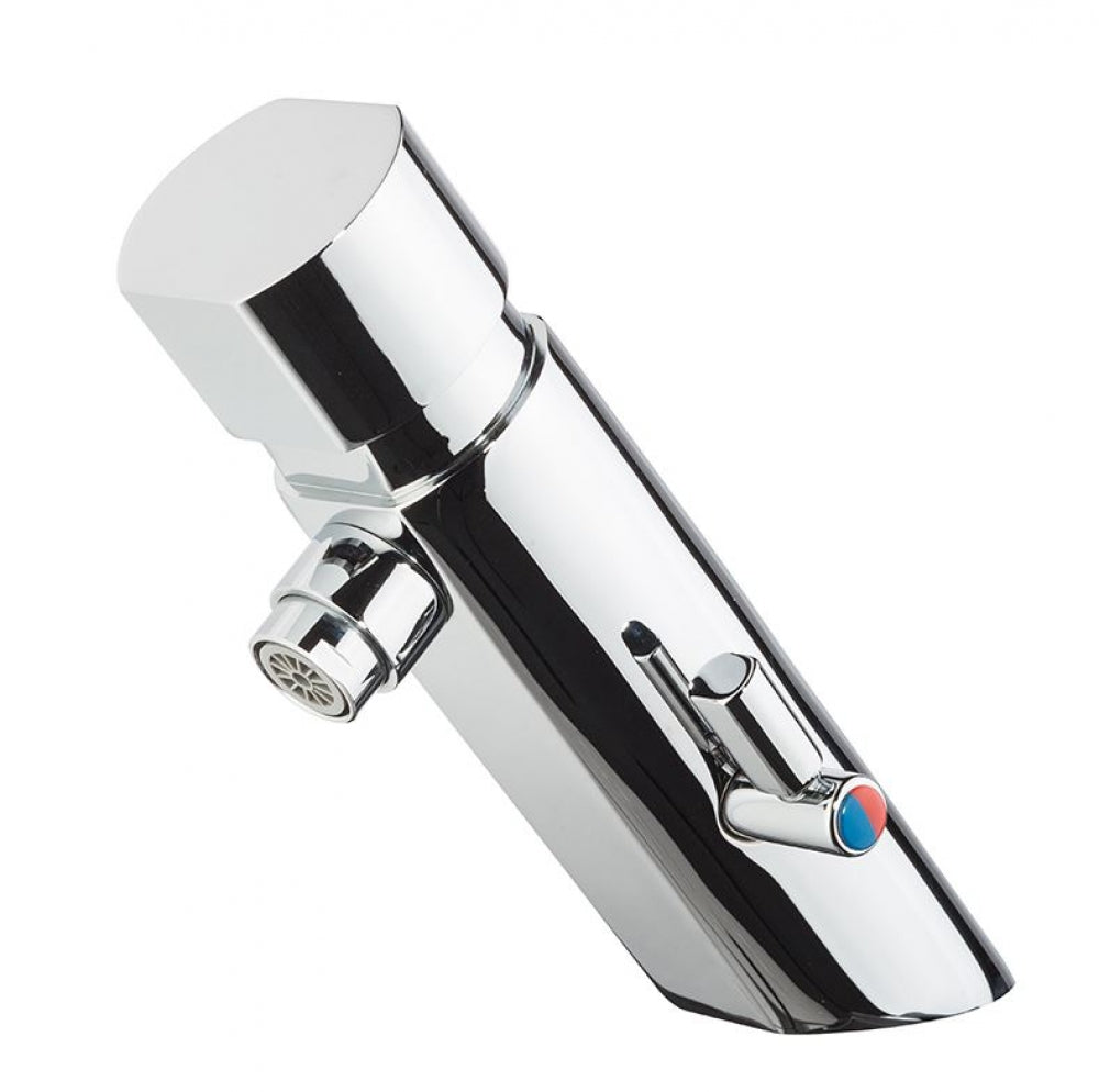 Gentec Flostop TFT7600 Timed Flow Pillar Tap Tubular with Temperature Mixer