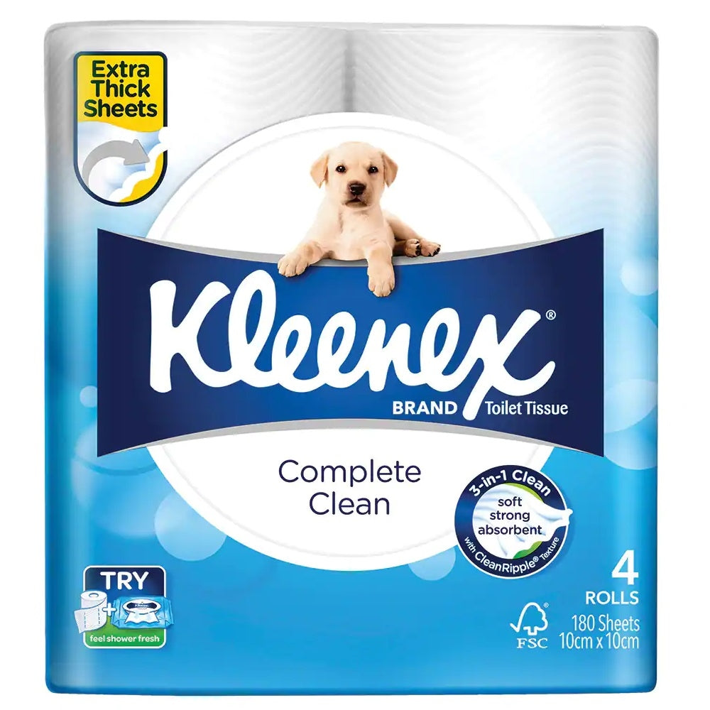 Kleenex Complete Clean 98130 Kleenex Toilet Tissue Paper 180 Sheets