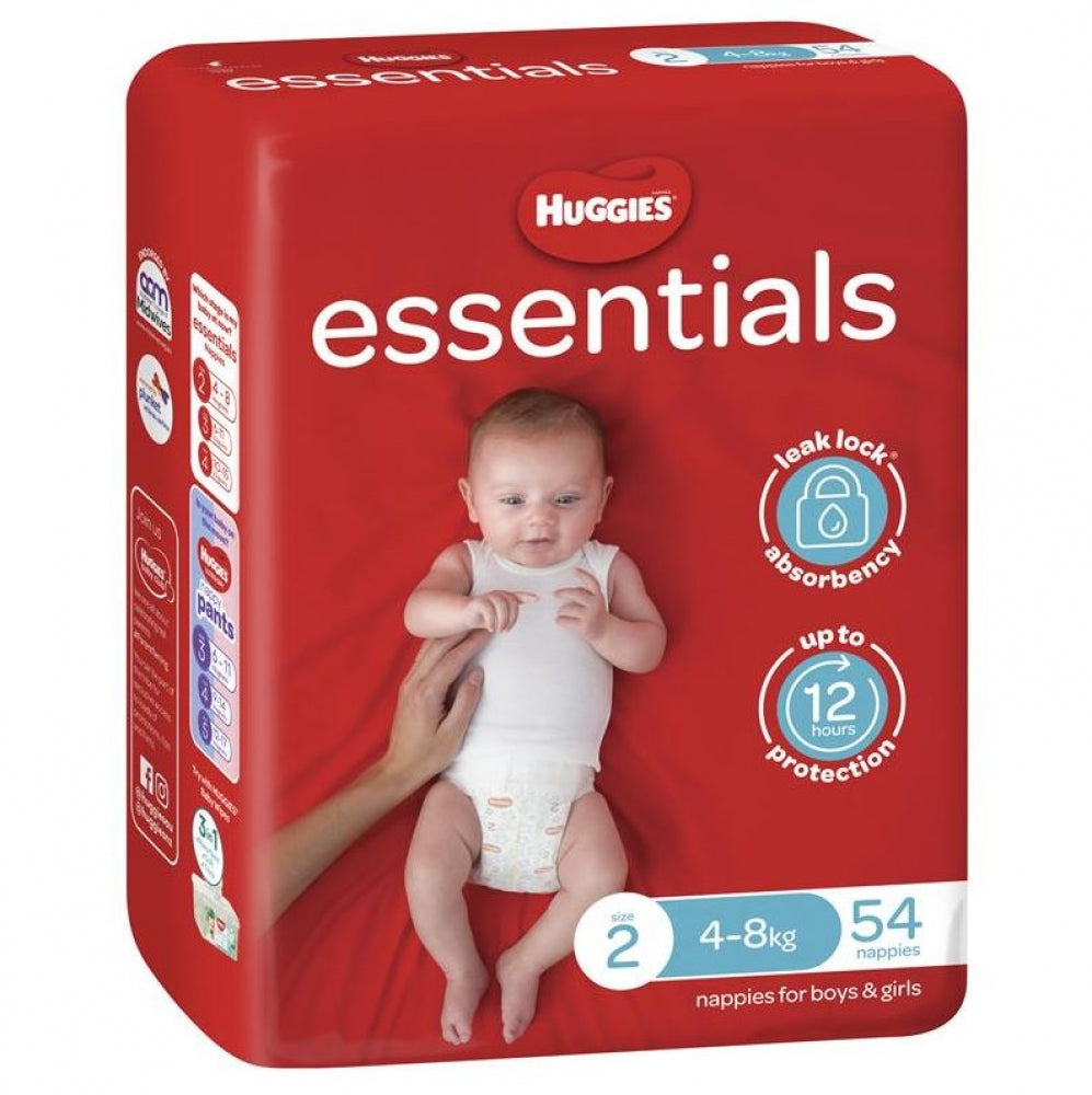 Huggies Essentials Nappies Unisex Size 2