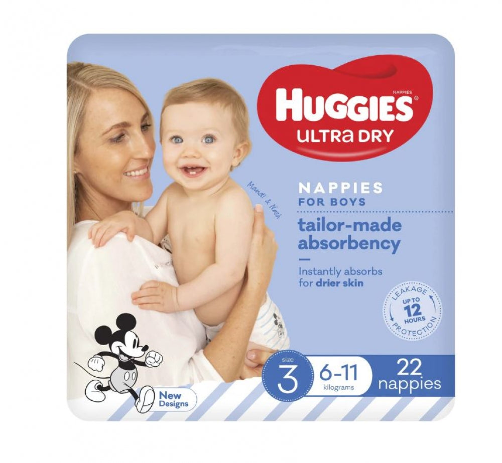 Huggies UltraDry Essentials Nappies Boys Size 3
